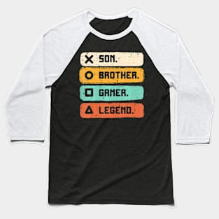 Brother Video  Legend Gaming Men Kids Teens Baseball T-Shirt